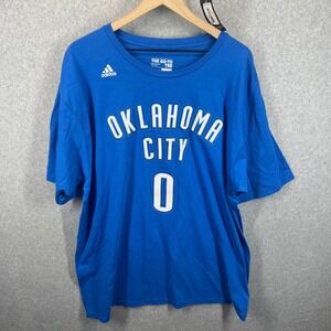 Adidas Oklahoma City Thunder Westbrook T Shirt Mens 2XL Blue NBA Jersey Tee NWT
